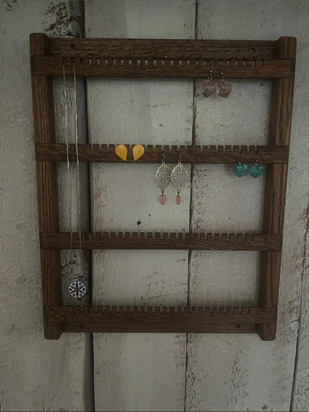 Rustic Vintage Wall Mount Jewelry Organizer - Picture 4 of 6